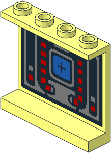 Panel  1 x  4 x  3 with Hollow Studs with Sticker with Spyrius Machinery