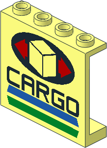 Panel  1 x  4 x  3 with Hollow Studs with Cargo Pattern