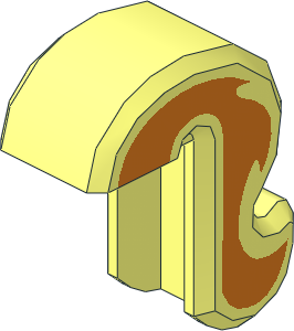 Animal Cat Tail with Orange Flame Stripe Pattern