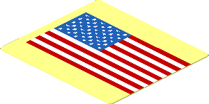 Sticker  1.6 x  1.8 with US Flag