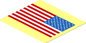 Sticker  1.6 x  1.8 with US Flag (Mirrored)