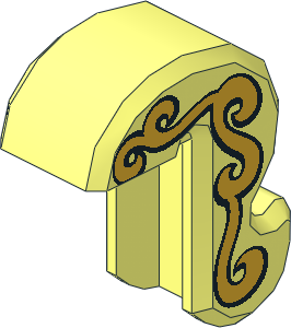 Animal Cat Tail with Gold Swirls Pattern