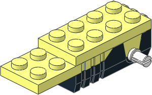 Motor Pull Back  2 x  6 x  1.333 with Black Base/White Axle