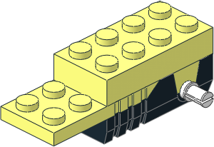 Motor Pull Back  2 x  6 x  1.667 with Black Base/White Axle - Fast Variant