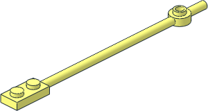 Bar 12L with Plate  1 x  2 with Solid Studs and Hollow Stud