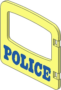 Duplo Door  1 x  4 x  3 with Arched Top with Large Window with Blue "POLICE" Pattern