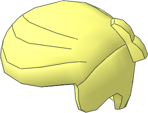 Minifig Hair with  2 Locks on Left Side