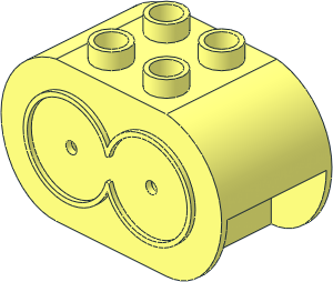 Duplo Brick  2 x  4 x  2 with Rounded Ends with Eyes Sockets