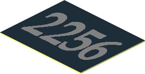 Sticker  0.8 x  1.0 with Metallic Silver "2256" on Black Background