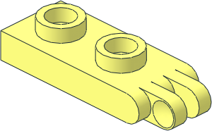 Hinge Plate  1 x  2 with 2 Fingers and Hollow Studs
