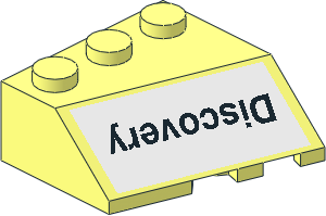 Wedge  3 x  3 Sloped Left with Discovery Sticker