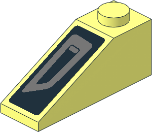 Slope Brick 33  3 x  1 with Dark Bluish Grey Air Vent on Black Background Right Sticker