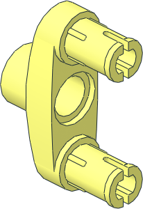 Technic Connector  3 x  1 x  2 with Peghole and Two Pins (Inline Slits)
