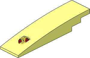 Slope Brick Curved  8 x  2 with Porsche Logo Pattern