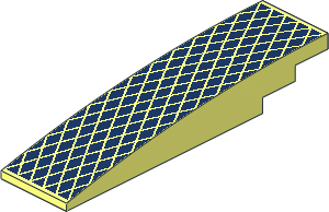 Slope Brick Curved  8 x  2 with Dark Blue Diamonds Pattern