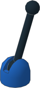 ~_Hinge Control Stick and Base (Complete) Black/Blue (Obsolete)