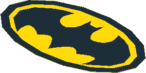 Sticker  2.2 x  3.7 Oval with Batman Logo Yellow/Black