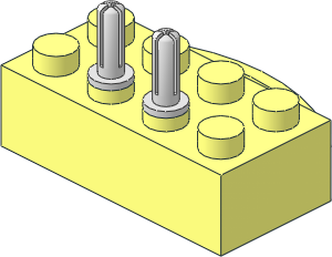 Electric Train 12V Brick  2 x  4 Type 2 (Pushed In Contacts)