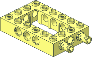Technic Brick  4 x  6 with Open Center  2 x  4 Dual Pins on End