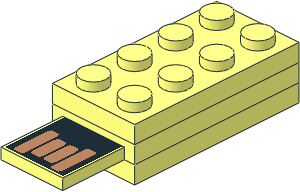 Electric Brick  2 x  4 with USB Flash Drive (Extended)