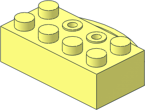 ~Train Brick  2 x  4 Holder for Sliding Wheel Brick Top Type 1