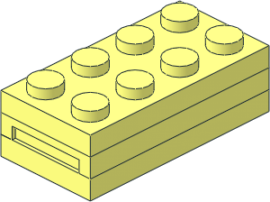 Electric Brick  2 x  4 with USB Flash Drive 16GB (Retracted)