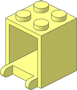 Container Box  2 x  2 x  2 with Solid Studs