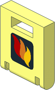 Container Box  2 x  2 x  2 Door with Fire Logo Red/Orange/Yellow Pattern