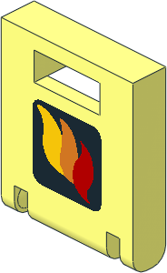 Container Box  2 x  2 x  2 Door with Fire Logo Yellow/Orange/Red Pattern