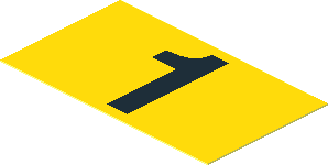 Sticker  1.1 x  1.9 with Black Number "1" on Yellow Background
