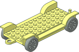 Vehicle Chassis 12 x  6 with Tow-Hook and Light-Grey  5.5 x 20 Wheels