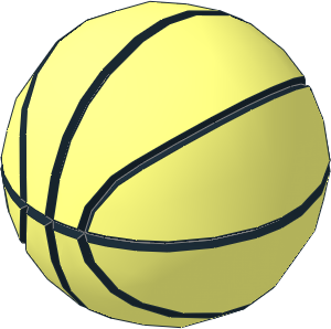 Minifig Basketball with Black Spokes Pattern