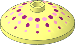 Dish  3 x  3 Inverted with Bright Pink and Magenta Dots Pattern