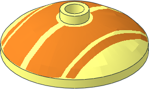 Dish  3 x  3 Inverted with Orange Stripes Pattern