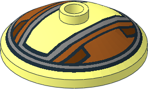 Dish  3 x  3 Inverted with Dark Orange and Silver SW Embo Hat Pattern