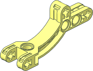 Constraction Block  2 x  7 x  3 Curved with Forked Axle Hole