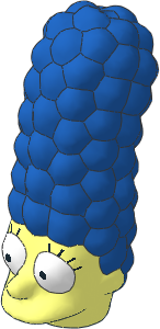 Minifig Head Simpsons Marge Simpson with Wide Open Eyes Pattern