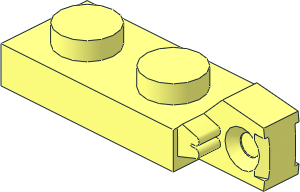 Hinge Plate  1 x  2 Locking without Groove with Single Finger on End Vertical