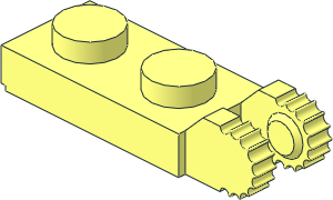 Hinge Plate  1 x  2 Locking with Dual Finger on End Vertical with Groove on Short Side