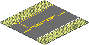 Baseplate 32 x 32 Road 6-Stud Straight with Pit Stop Pattern