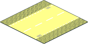 Baseplate 32 x 32 Road 6-Stud Straight with White Road Edge Pattern