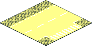 Baseplate 32 x 32 Road 6-Stud T-Junction with White Road Edge and Pedestrian Crossing Pattern