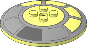 Dish  6 x  6 Inverted Solid Studs with Millennium Falcon Cockpit Pattern