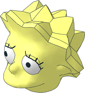 Minifig Head Simpsons Lisa Simpson with Worried Eyes Pattern
