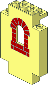 Panel  2 x  5 x  6 Wall with Red Window Bricks Pattern