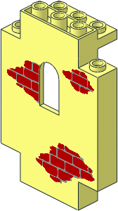 Panel  2 x  5 x  6 Wall with Red Scattered Bricks Pattern