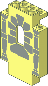 Panel  2 x  5 x  6 Wall with Light Grey Pilasters and Window Stones Pattern