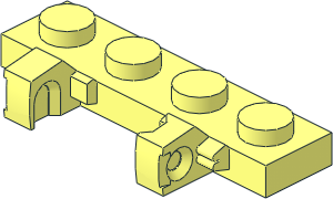 Hinge Plate  1 x  4 Locking with Two Single Fingers on Side