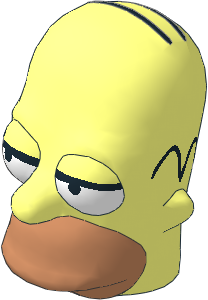 Minifig Head Simpsons Homer Simpson with Half Closed Eyes Pattern