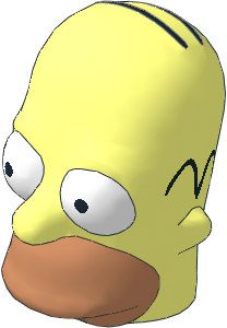 Minifig Head Simpsons Homer Simpson with Wide Open Eyes Pattern